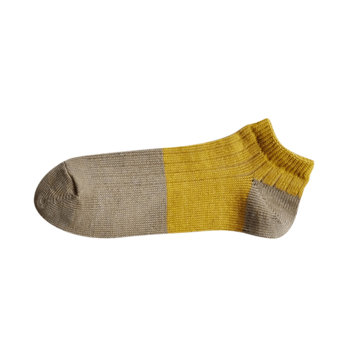 Linen Cotton Anklet Socks - Yellow