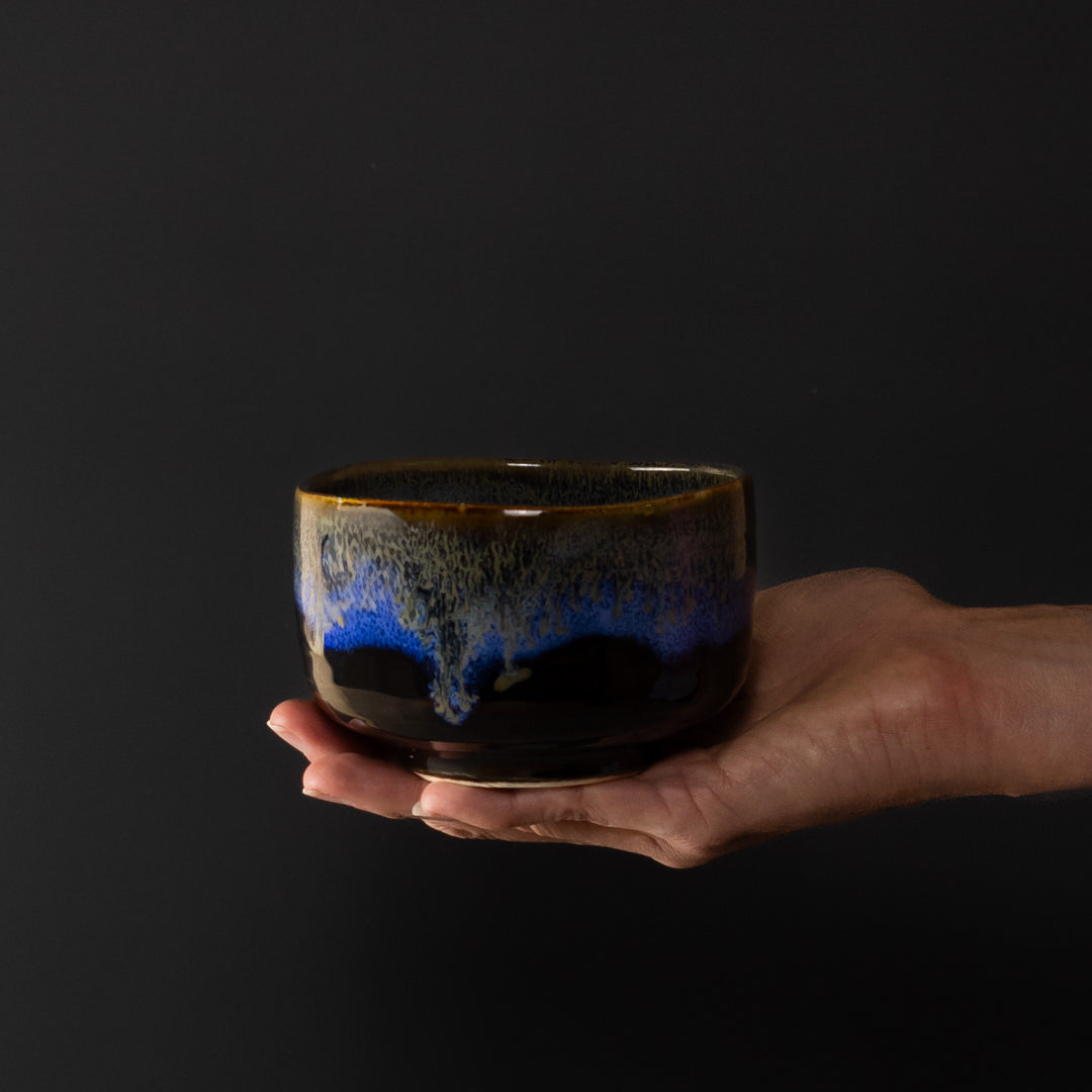 Matcha Tea Bowl Blue Drip 400ml