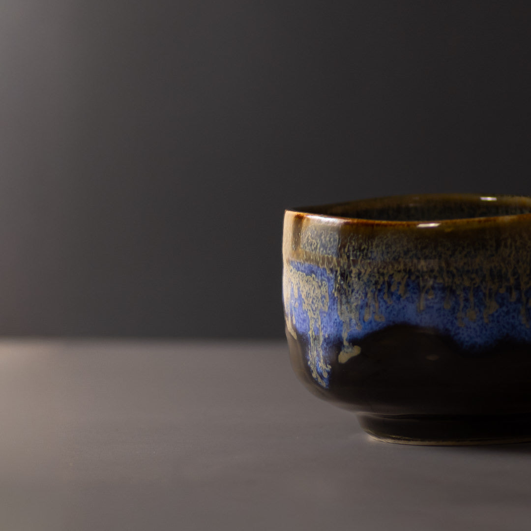 Matcha Tea Bowl Blue Drip 400ml