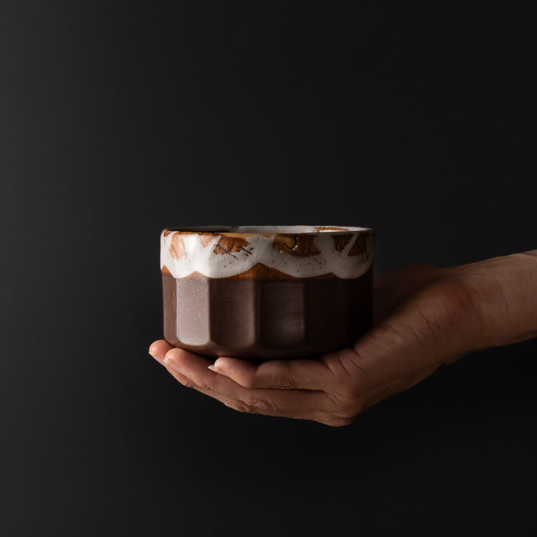 Matcha Tea Bowl Metallic Rust 400ml