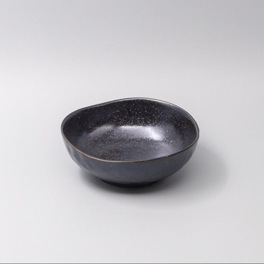 Matt Black Uneven Bowl 17cm