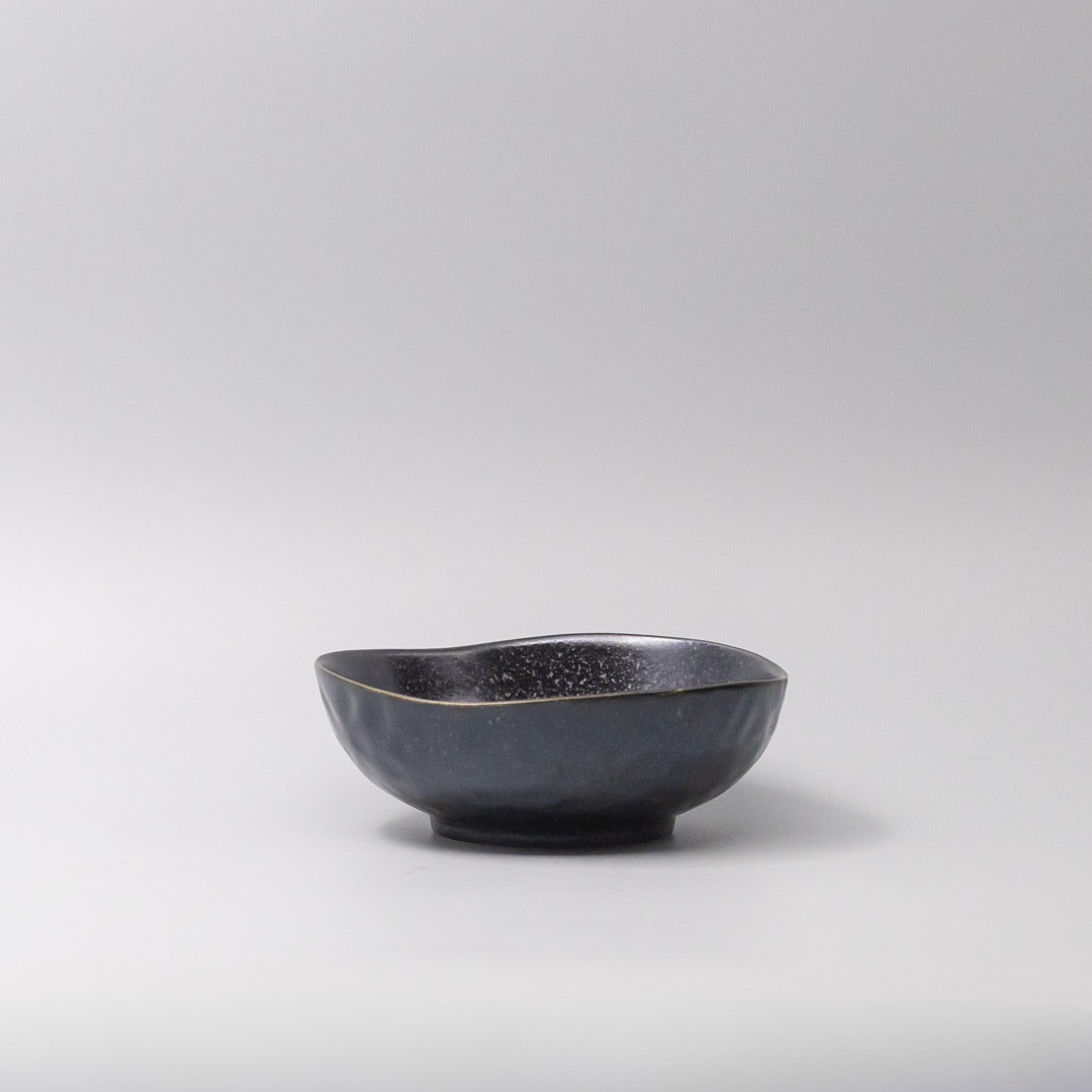 Matt Black Uneven Bowl 17cm