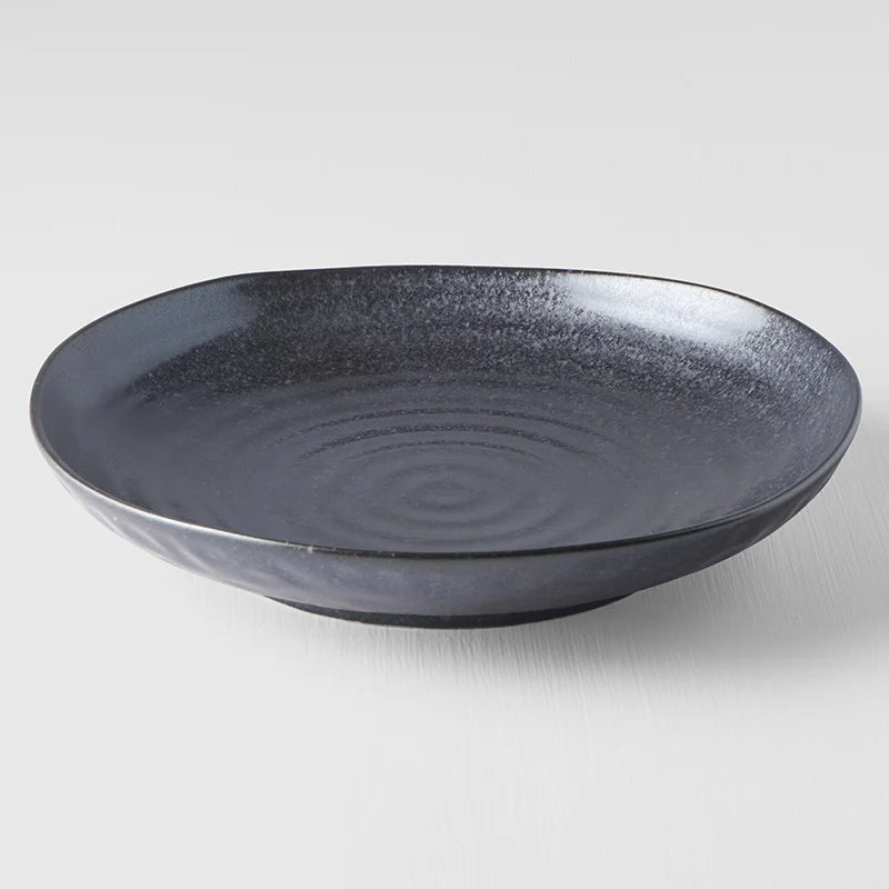 Matt Black Uneven Dinner Plate 23cm