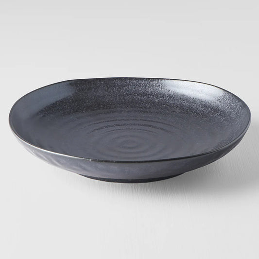 Matt Black Uneven Dinner Plate 23cm