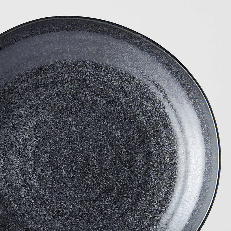 Matt Black Uneven Dinner Plate 23cm