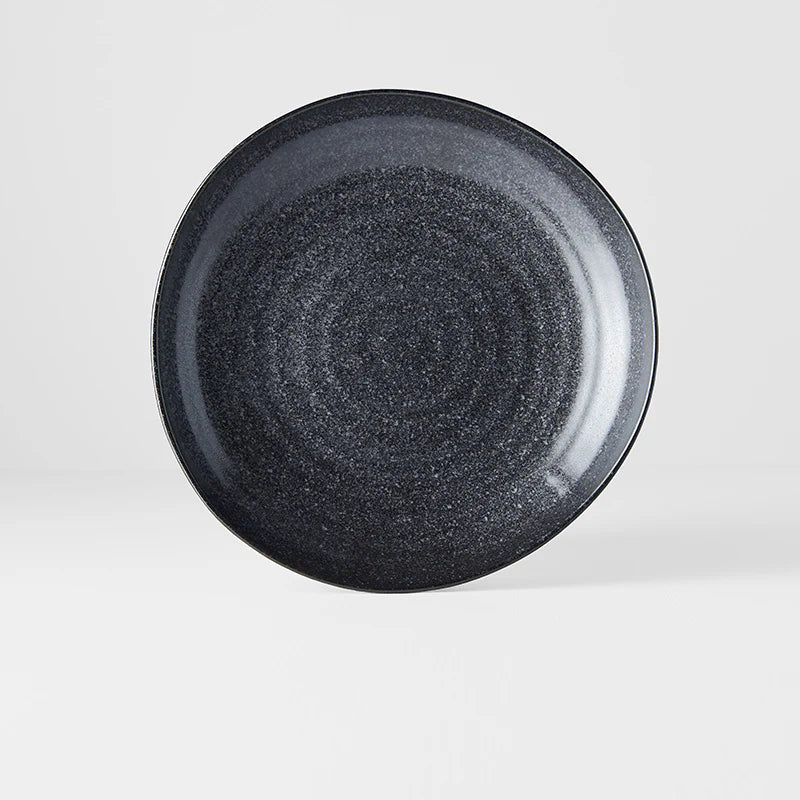 Matt Black Uneven Dinner Plate 23cm
