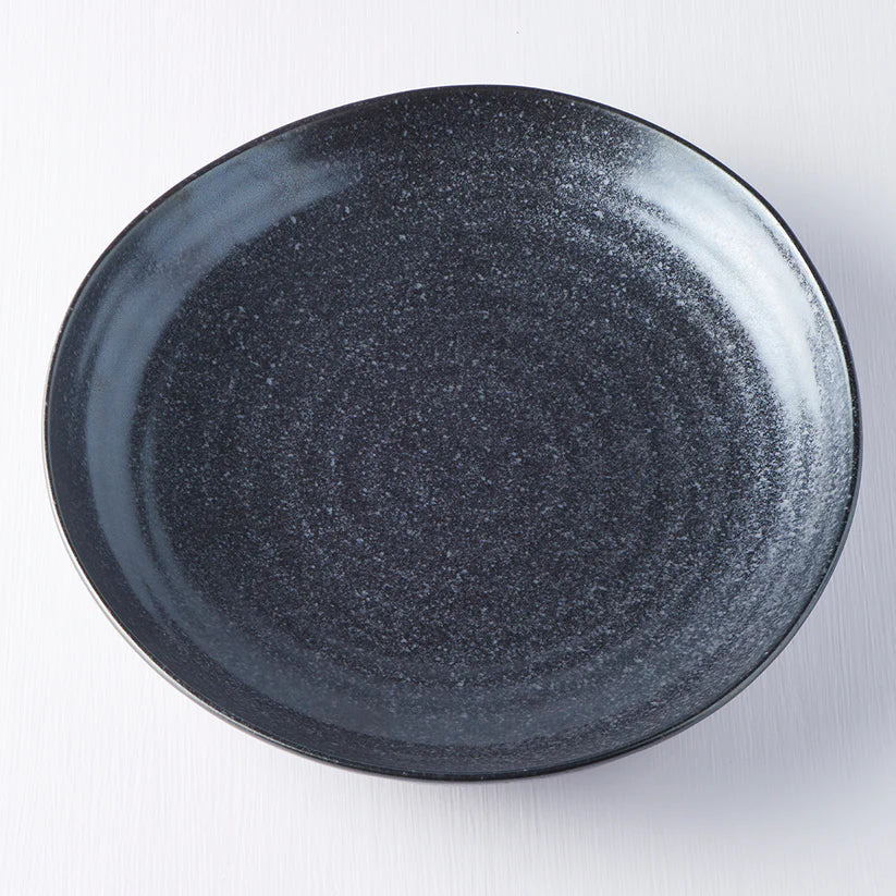 Matt Black Uneven Dinner Plate 23cm