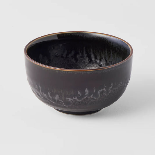 Matt W' Shiny Black Edge Deep Bowl 13cm