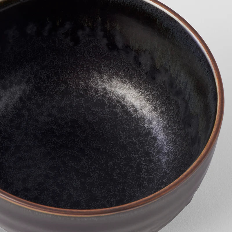 Matt W' Shiny Black Edge Deep Bowl 13cm