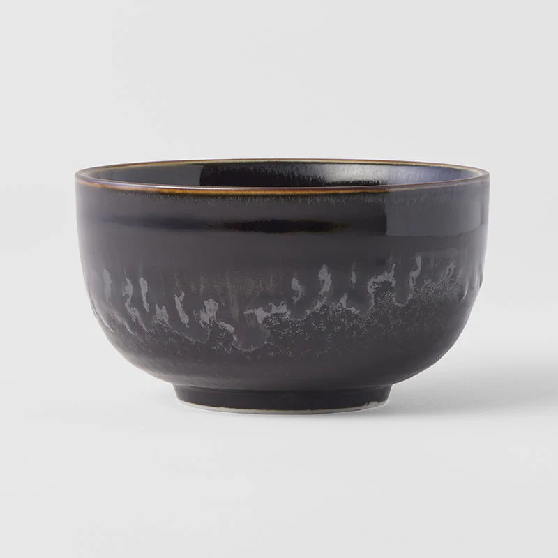 Matt W' Shiny Black Edge Deep Bowl 13cm