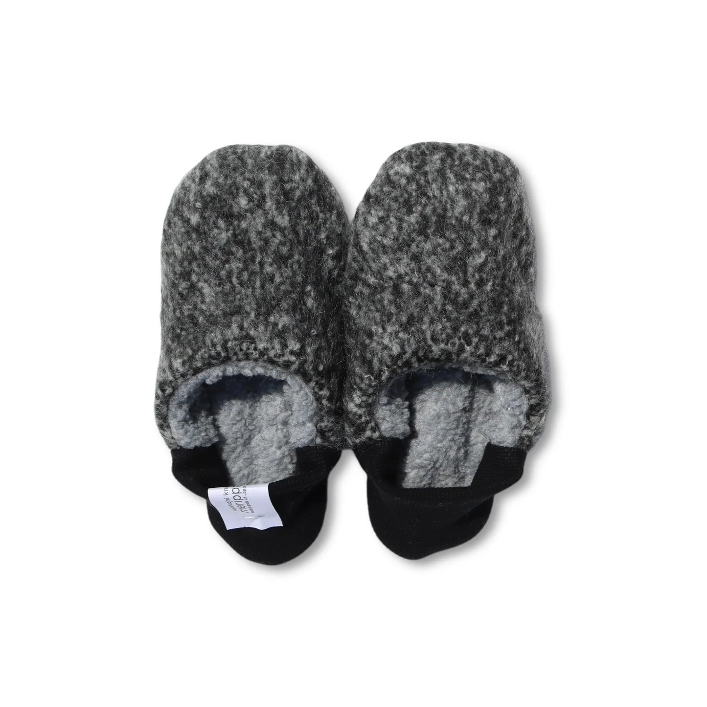 Merippa Melange Shaggy x Quilted Boa Grey Japanese Slippers