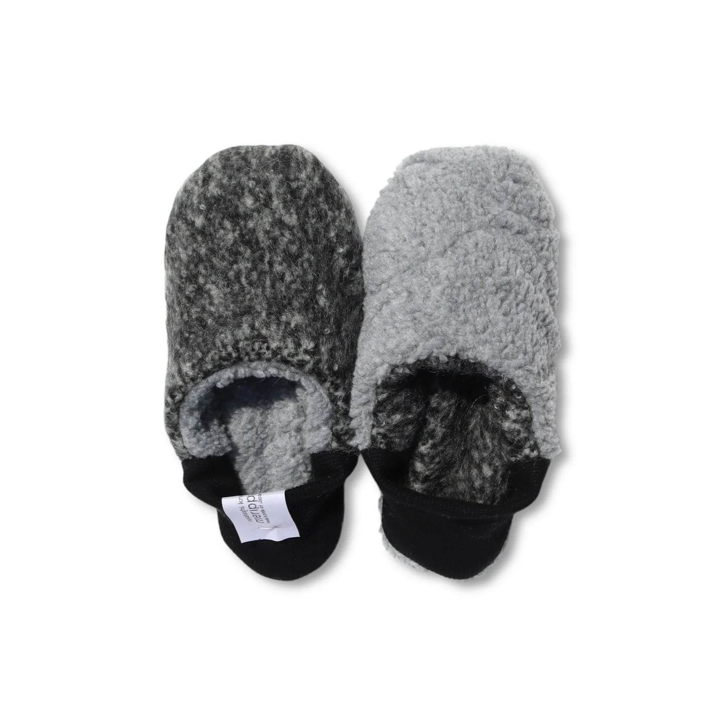 Merippa Melange Shaggy x Quilted Boa Grey Japanese Slippers