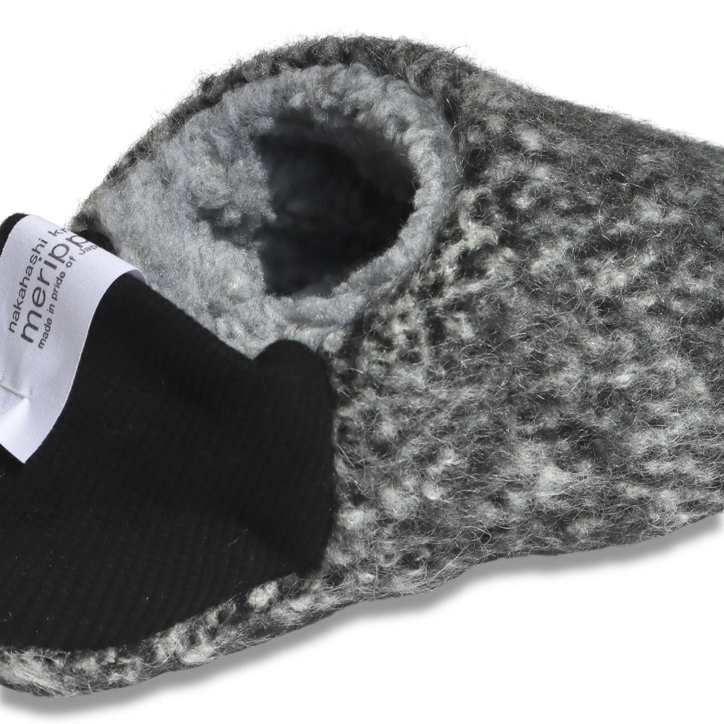 Merippa Melange Shaggy x Quilted Boa Grey Japanese Slippers