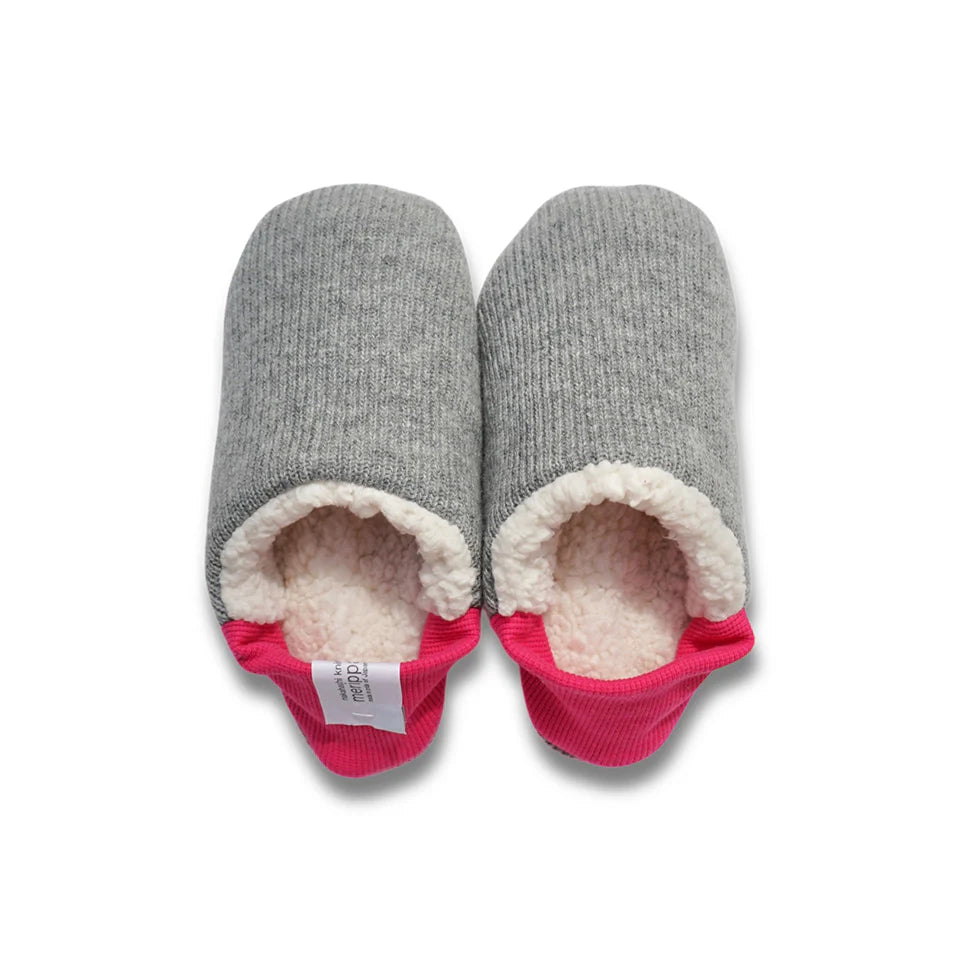 Merippa Quater Knit x Sheep Boa Pink Japanese Slippers