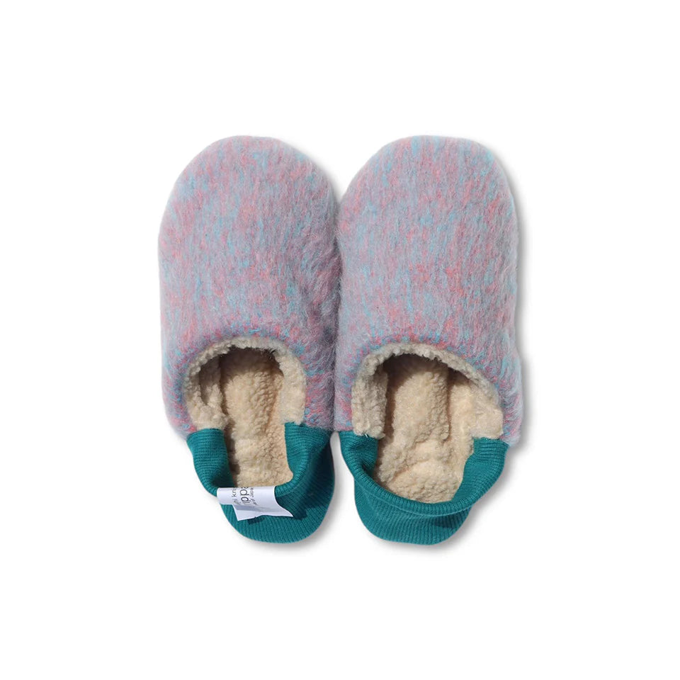 Merippa Melange Shaggy x Quilted Boa Purple Japanese Slippers