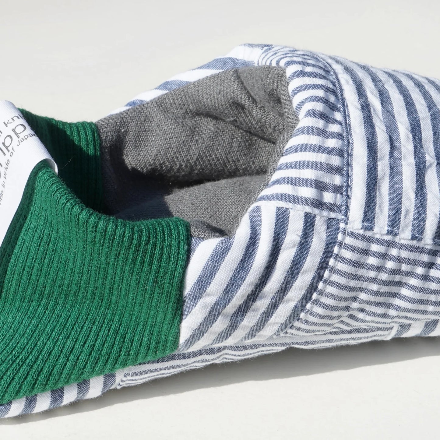 Merippa Soccer Patchwork Blue x Knapsack Grey Japanese Slippers