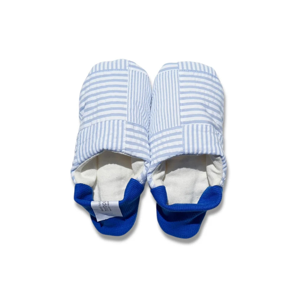 Merippa Soccer Patchwork Sky Blue x Knapsack Natural Japanese Slippers
