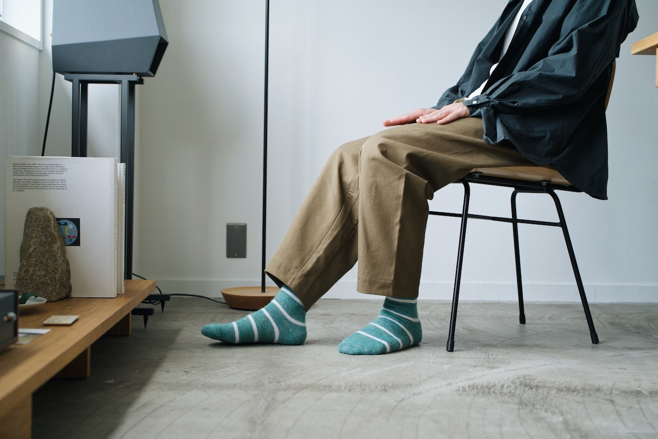 Mohair Wool Border Socks - Trail Road