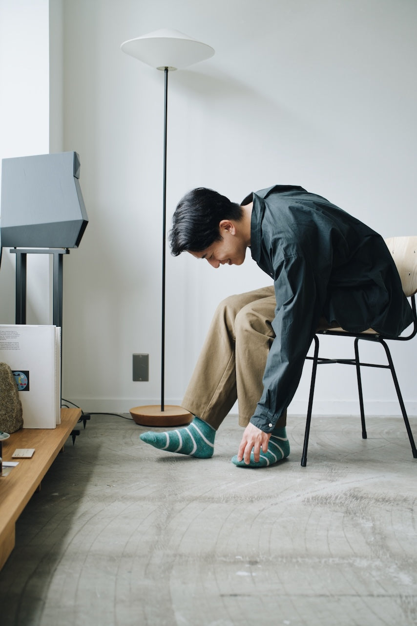 Mohair Wool Border Socks - Trail Road
