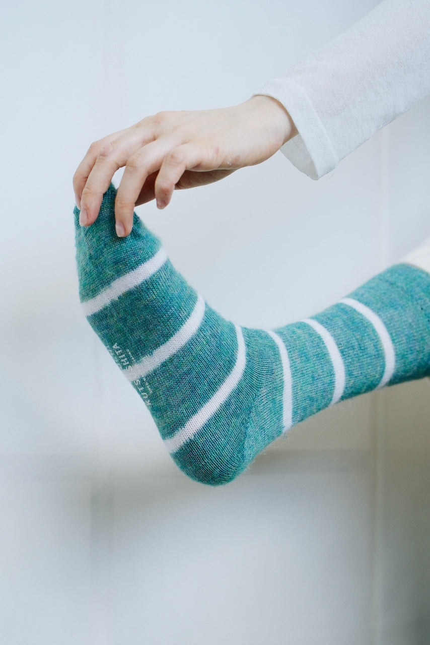 Mohair Wool Border Socks - Trail Road