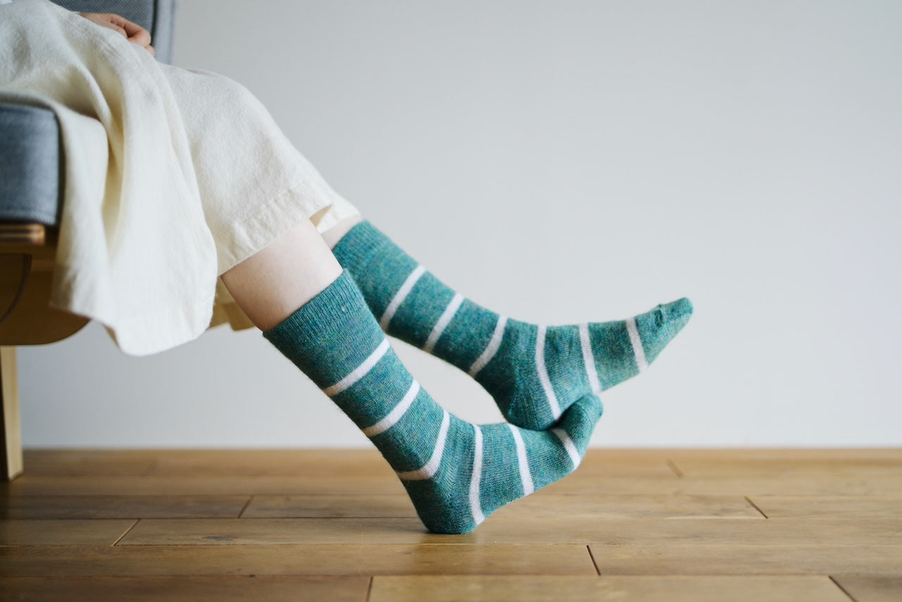 Mohair Wool Border Socks - Trail Road