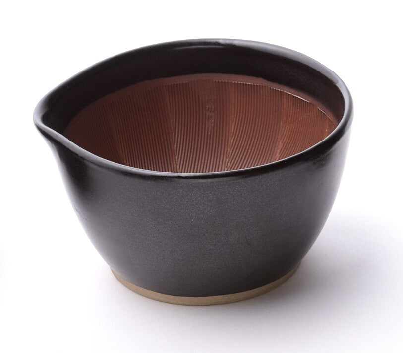 Motoshige Japanese Suribachi Black Mortar & Pestle Set 14.5cm
