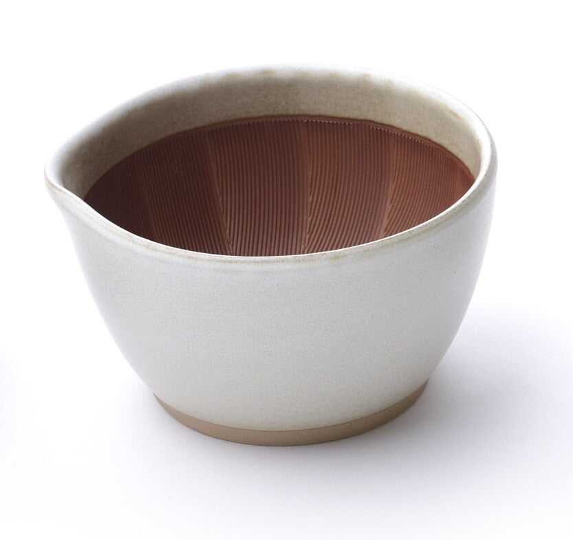 Motoshige Japanese Suribachi White Mortar & Pestle Set 14.5cm