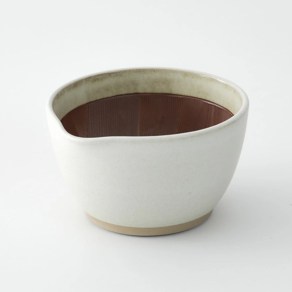 Motoshige Japanese Suribachi White Mortar & Pestle Set 14.5cm