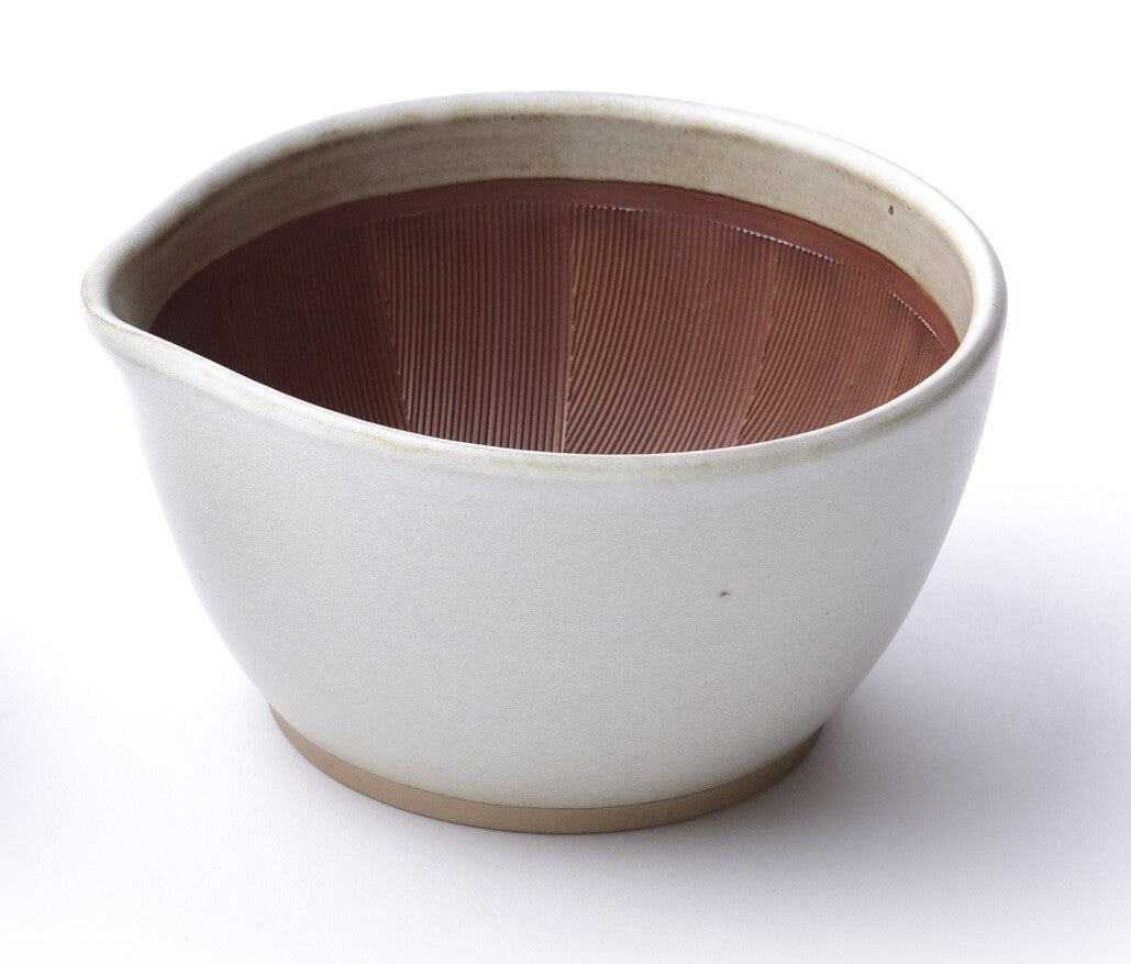 Motoshige Japanese Suribachi White Mortar & Pestle Set 18cm