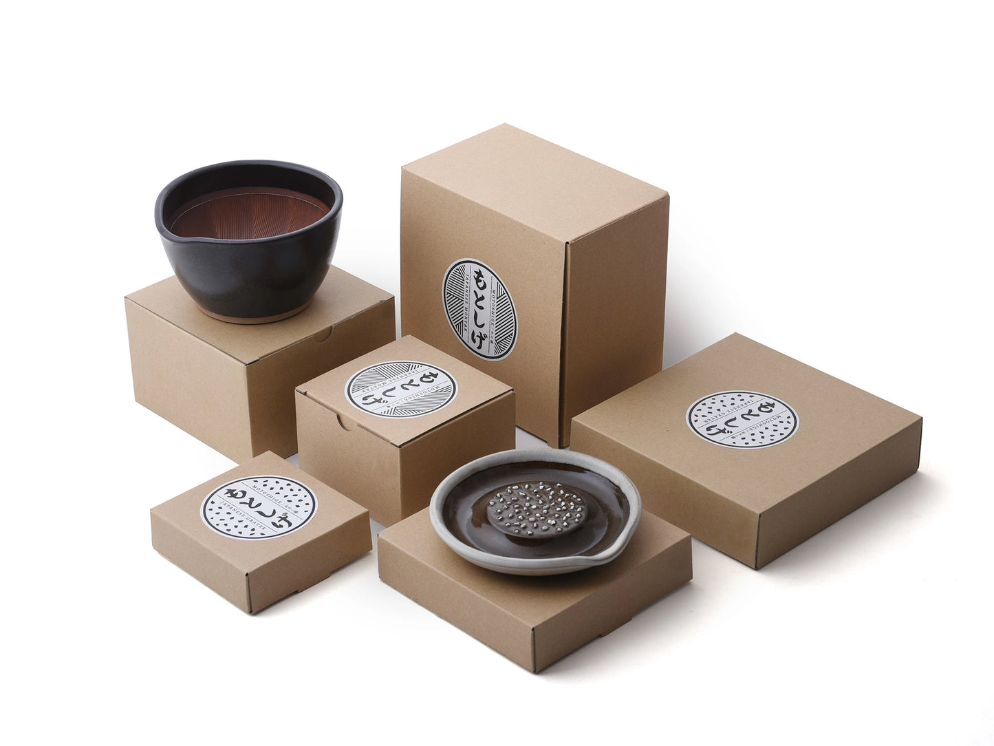 Motoshige Japanese Suribachi Black Mortar & Pestle Set 14.5cm