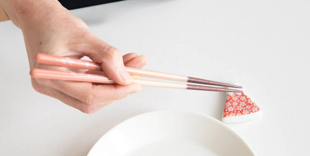 Mt. Fuji & Sakura Couple Chopstick Gift Set with Chopstick Rests