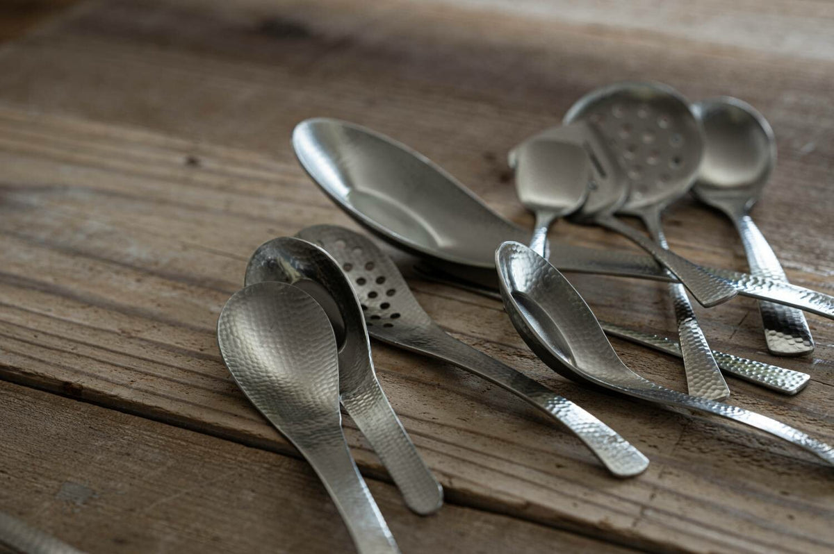 Nagomi Hammered Stainless Steel Porridge Spoon 17cm