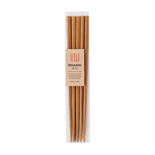 Ohashi Japanese Bamboo Natural Chopsticks 23cm Set of 5 Pairs