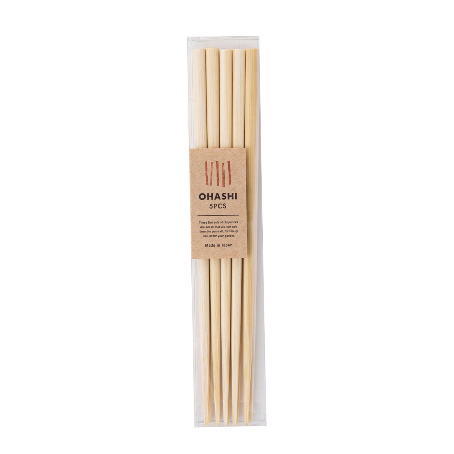 Ohashi Japanese Bamboo White Chopsticks 23cm Set of 5 Pairs
