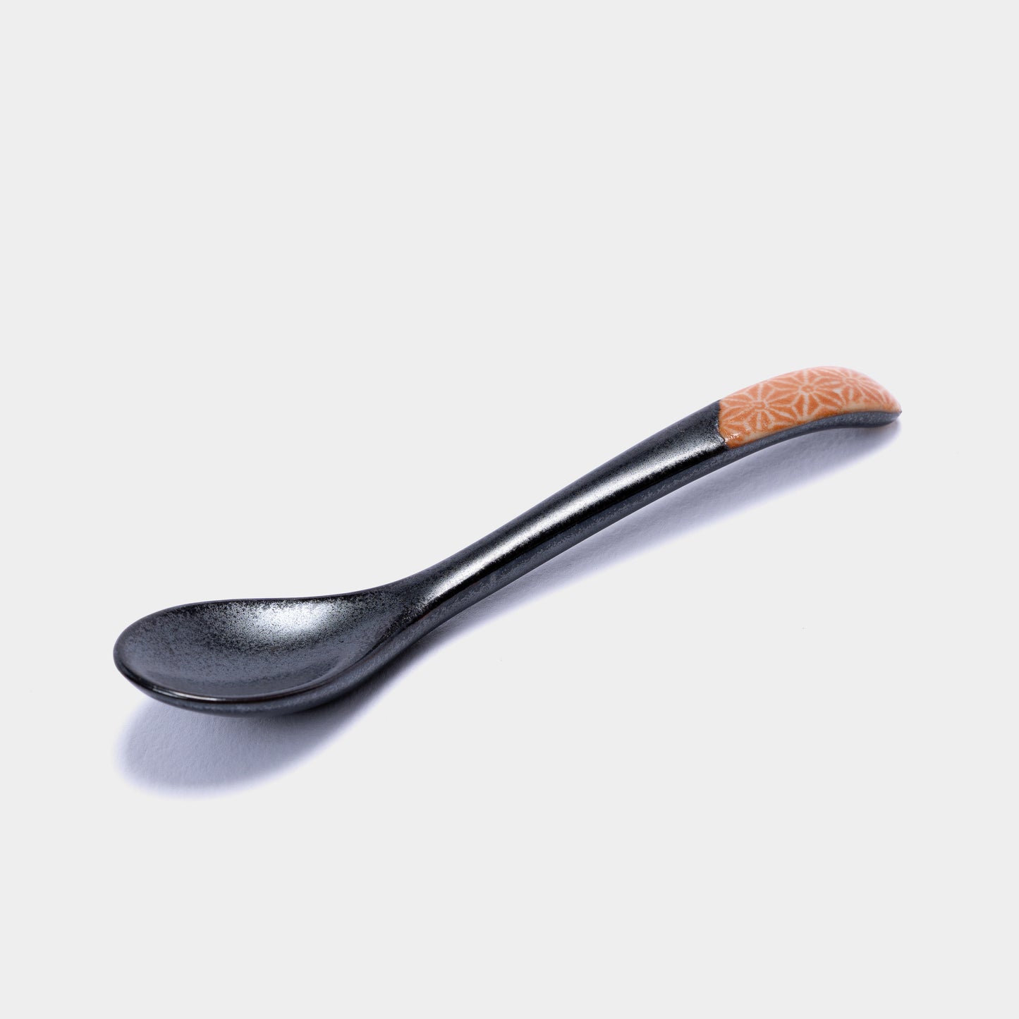 Orange Asanoha design small black spoon 12.5cm