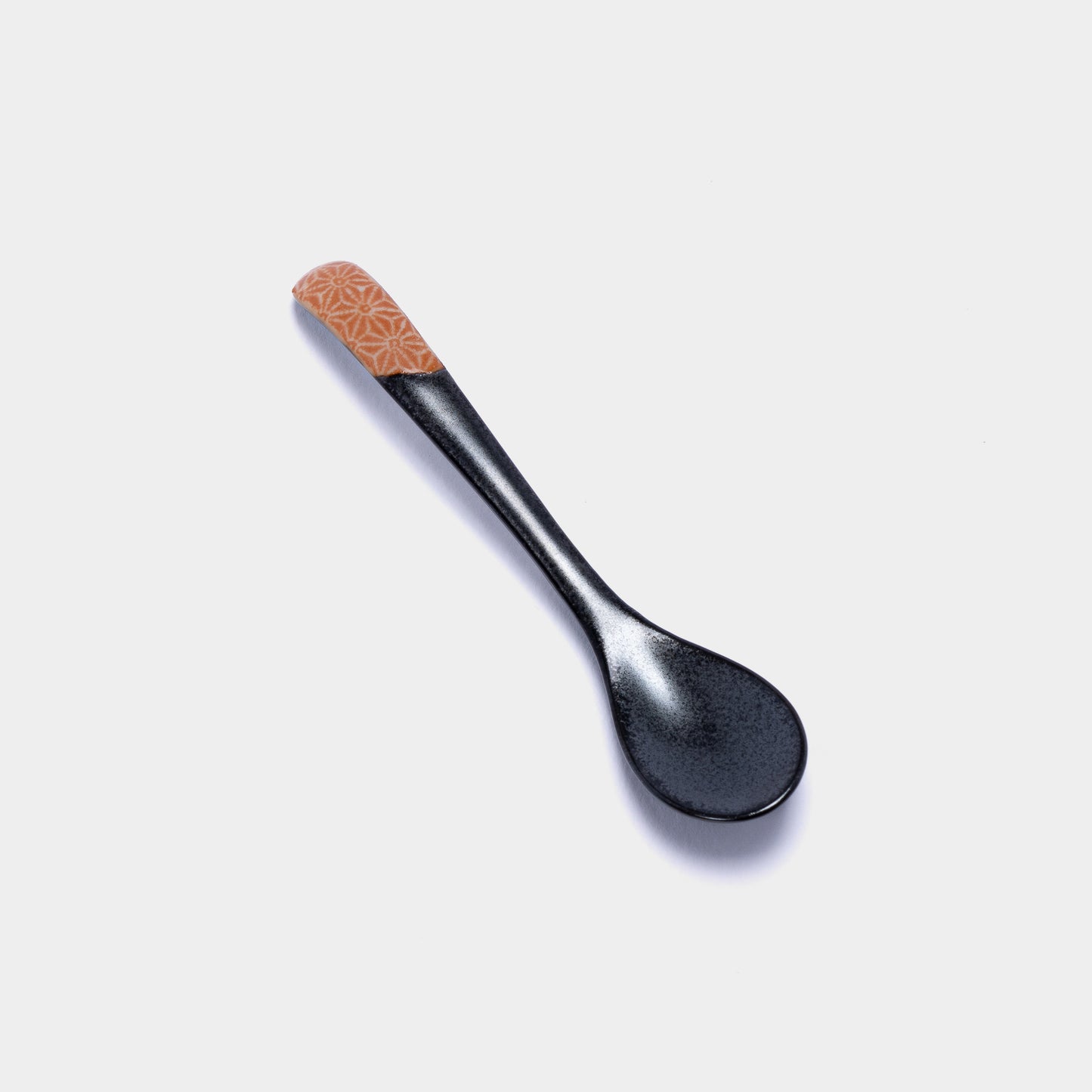 Orange Asanoha design small black spoon 12.5cm