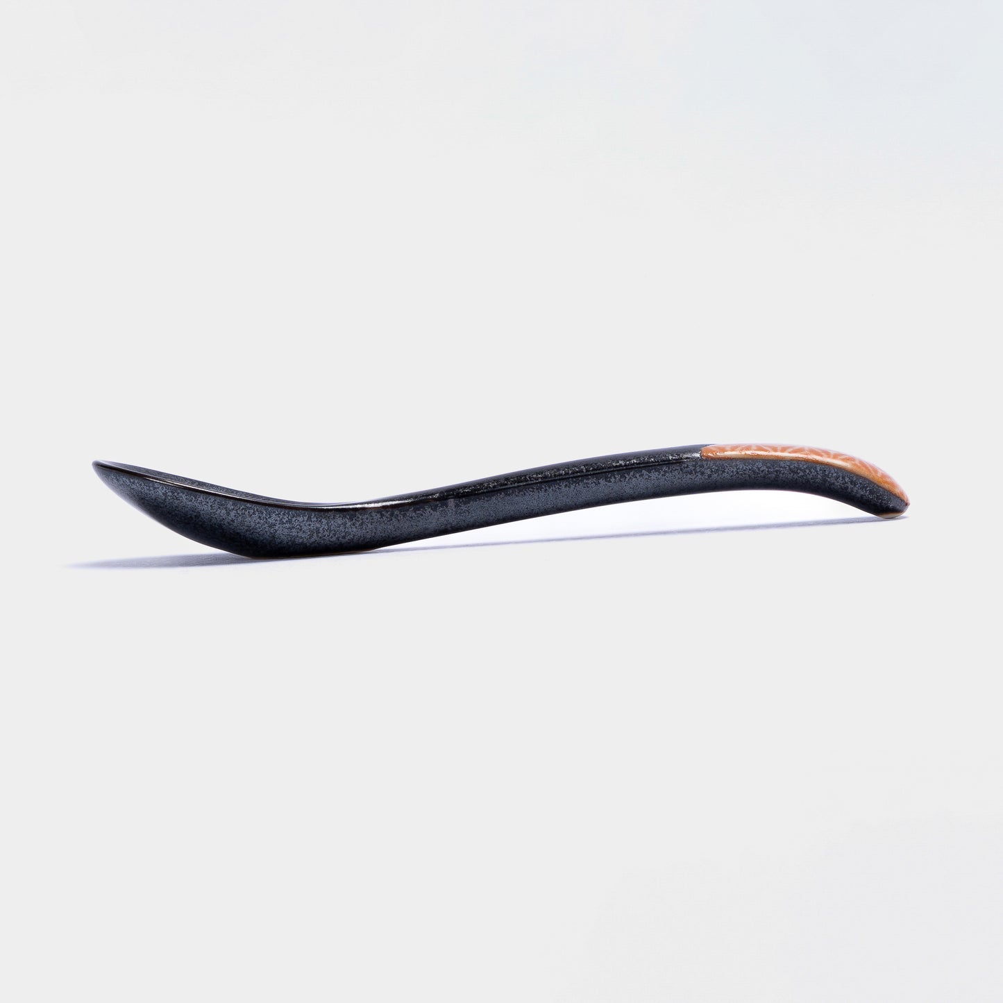 Orange Asanoha design small black spoon 12.5cm
