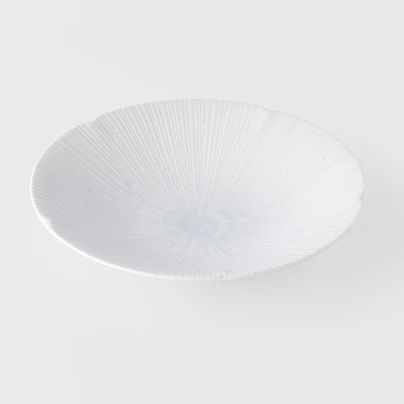 Ice Drift White Shallow Bowl 22cm