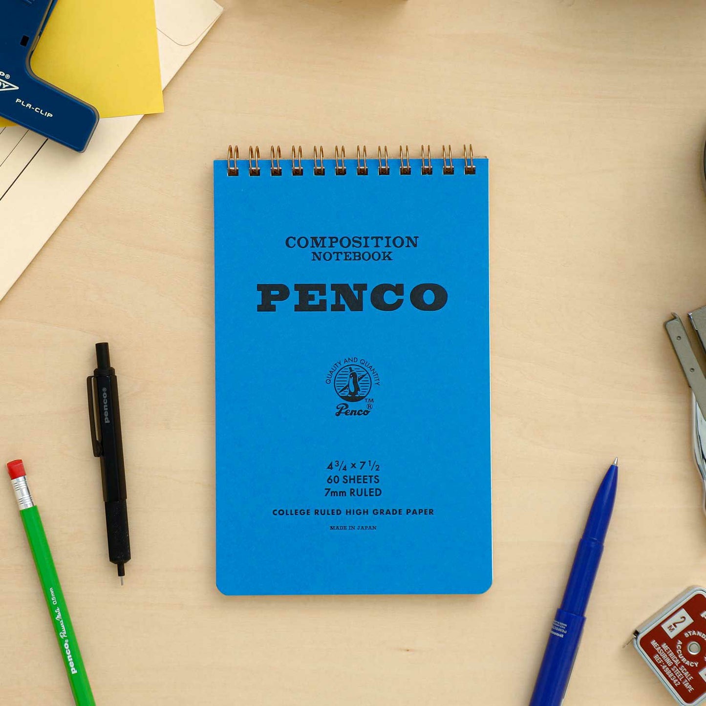 Penco Coil Lined Notepad M - Blue