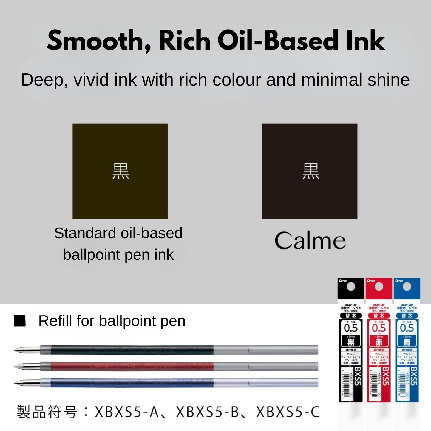 Pentel Calme 3 Colours Ballpoint Pen 0.5mm - Turquoise Blue