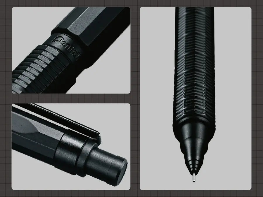 Pentel Orenz Nero 0.2mm Mechanical Pencil Set with Ain Lead & Eraser