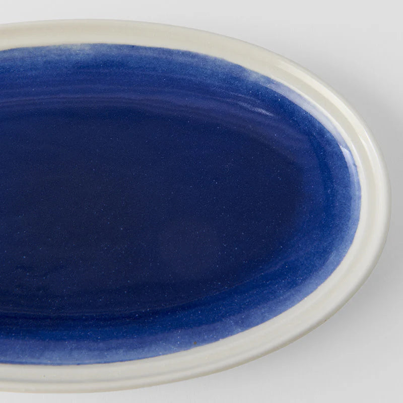 Ocean Blue Oval Plate 22cm