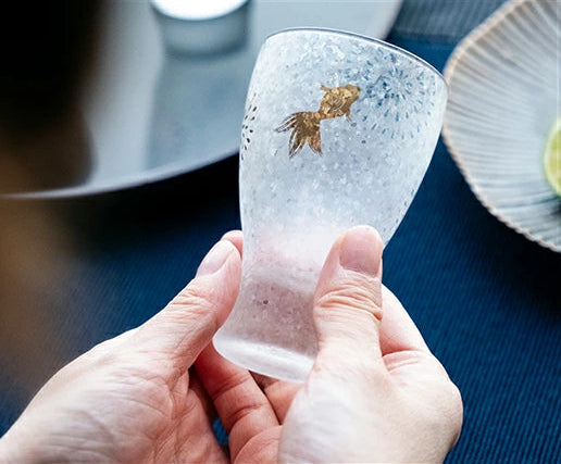 Premium Hanabi & Goldfish Glass Sake Cup Gift Set