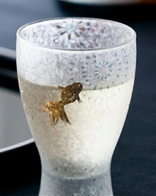 Premium Hanabi & Goldfish Glass Sake Cup Gift Set