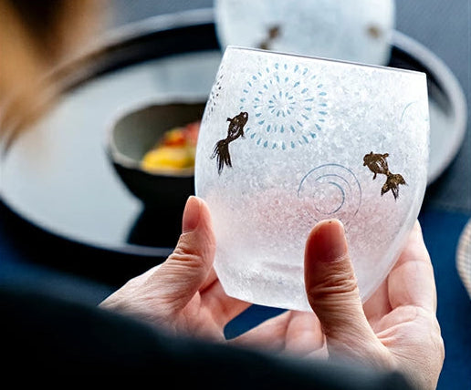 Premium Hanabi & Goldfish Whisky Glass Pair Gift Set