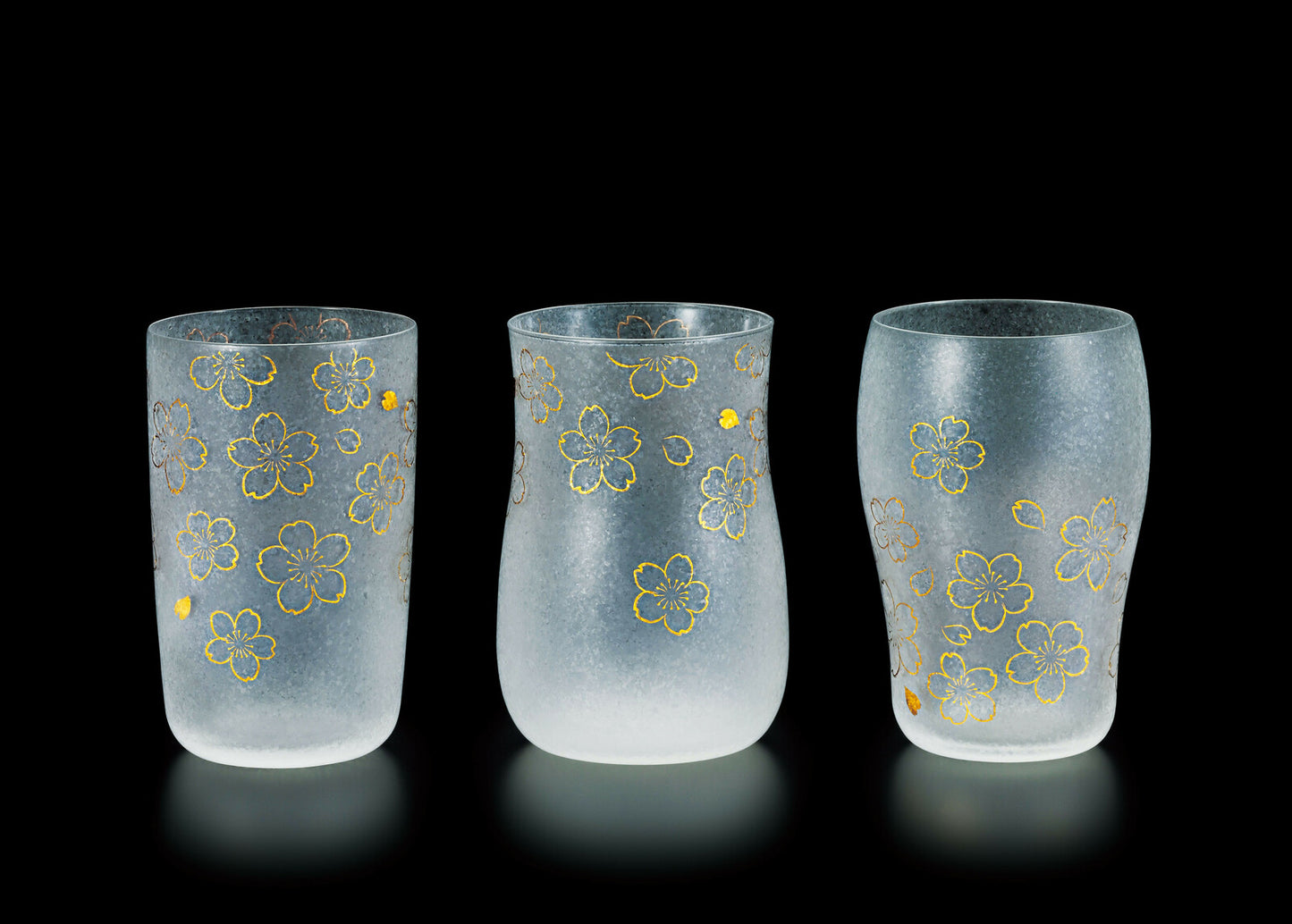 Premium Sakura Beer Glass Gift Set in Wooden Box - Set of 3