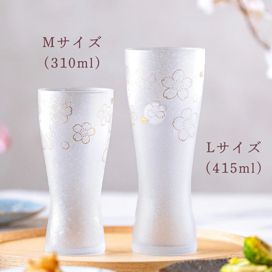 Premium Sakura Glass Beer Long Tumbler 415ml Gift Set