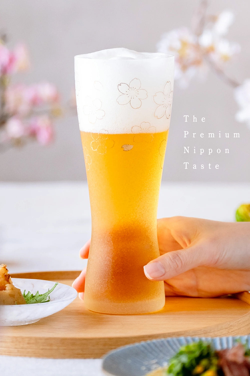 Premium Sakura Glass Beer Long Tumbler 415ml Gift Set