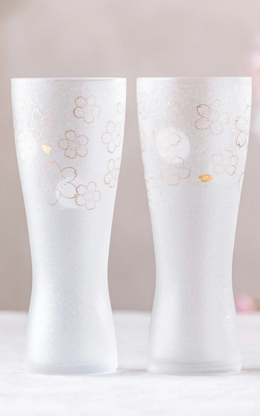 Premium Sakura Glass Beer Long Tumbler 415ml Gift Set