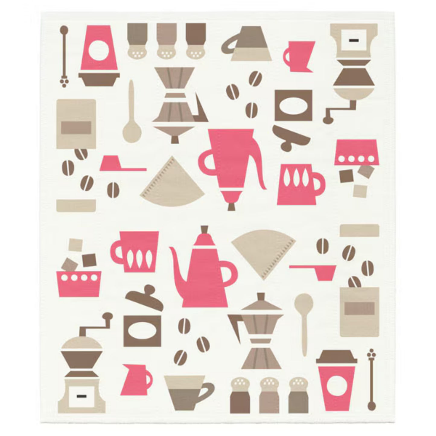 Printed Japanese Dishcloth - Coffee Time